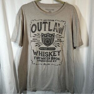 American Outlaw Whiskey Louisville Kentucky Sonoma tan t-shirt men’s XL